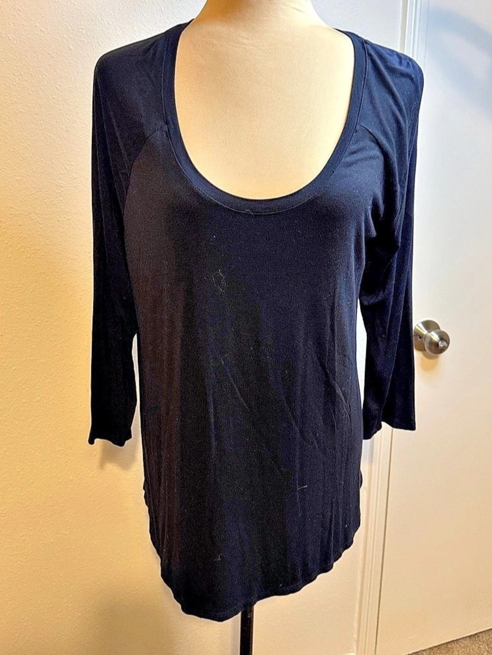 ana Black Long Sleeve Tunic Size Large